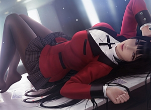 《狂赌之渊》Yumeko蛇喰梦子 红色衣服 黑色短裙 黑色丝袜 4k动漫美女壁纸