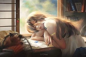 魔卡少女樱 美少女 床 手机 白色袜子 4k动漫壁纸